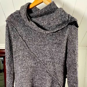 Sweater gray with accent buttons .
